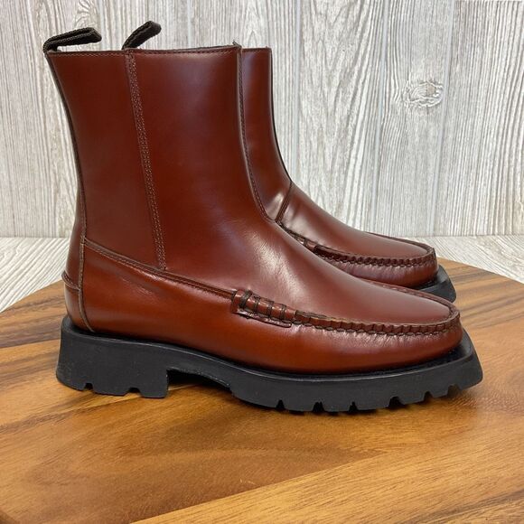 HEREU Studio Andreu Low Calf Zipped Boot Chelsea Boot NIB Russet Color Size 35EU - Picture 9 of 16